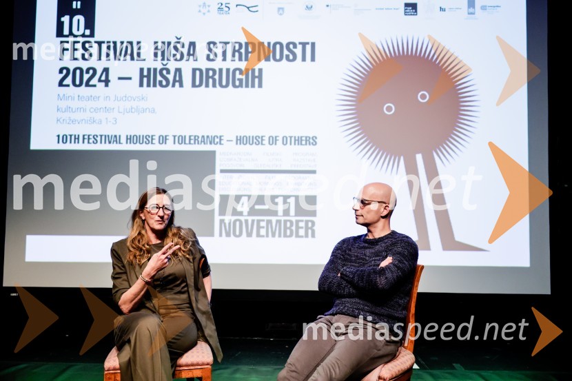  Beth Lane, igralka, producentka, pisateljica;  Branislav Cerović, producentNezlomljivi, projekcija filma v Mini teatru