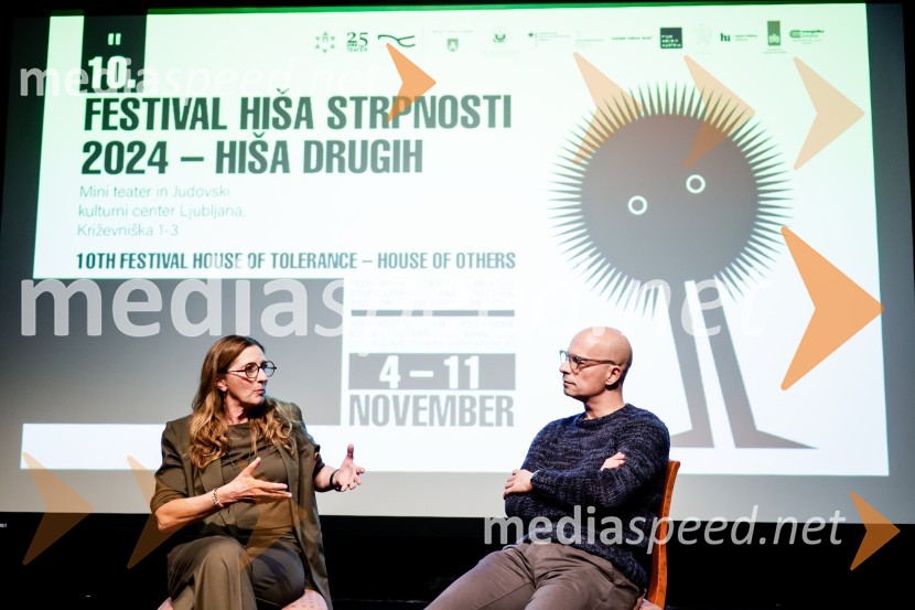  Beth Lane, igralka, producentka, pisateljica;  Branislav Cerović, producentNezlomljivi, projekcija filma v Mini teatru