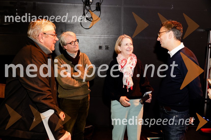  Robert Waltl, direktor, Mini teater;  ... ;  Sylvia Groneick, nemška veleposlanica v Sloveniji;  ... Nezlomljivi, projekcija filma v Mini teatru