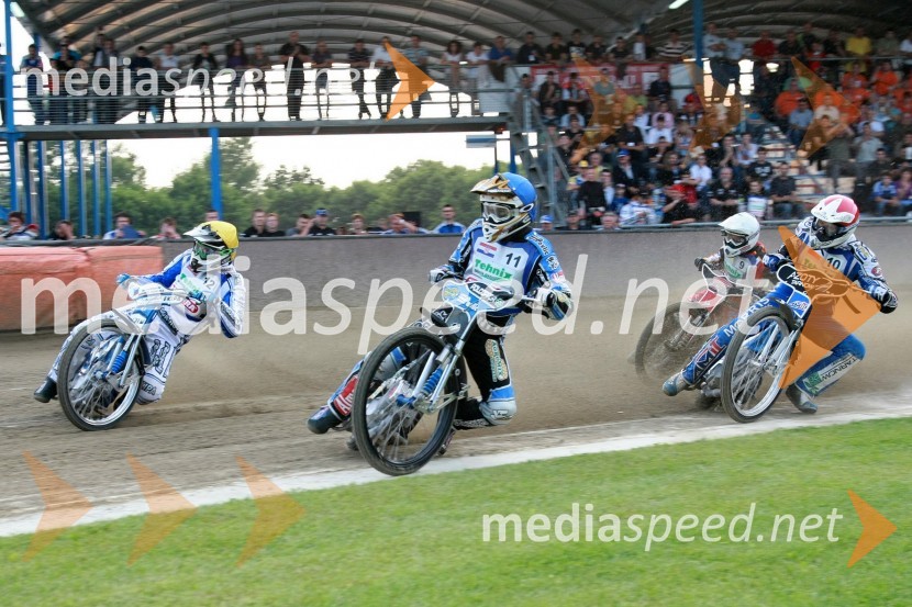 Matej Žagar, Slovenija, Jurica Pavlic, Hrvaška, Andriy Karpov, Ukrajina in Piotr Swiderski, PoljskaSPEEDWAY, kvalifikacije za SGP 2010, QR 5