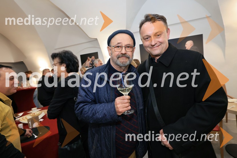  Vlado Novak, igralec;  Peter Srpčič, direktor, Mestno gledališče PtujŽivljenje v teatru, premiera, Mestno gledališče Ptuj