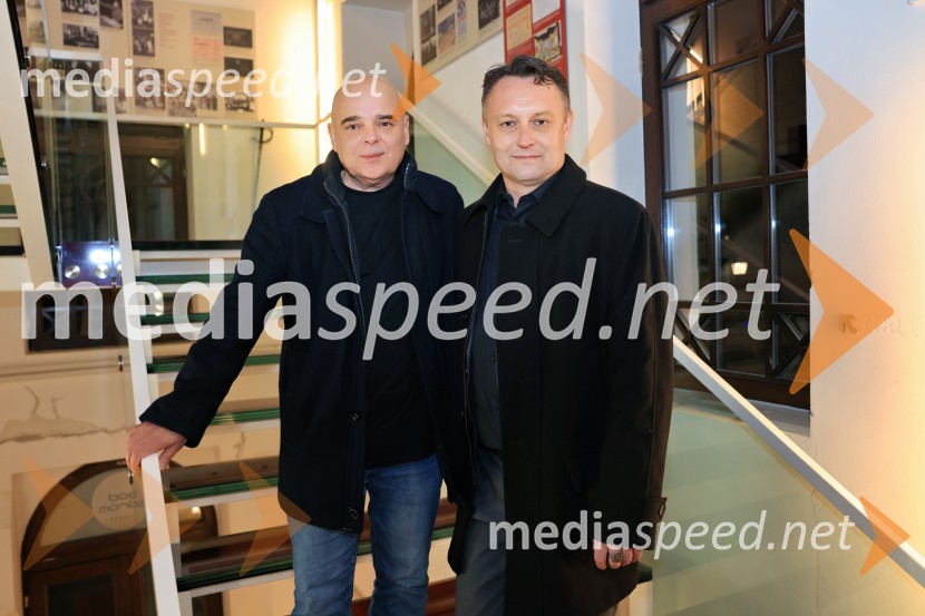  Branko  Rožman, avtor glasbe in korepetitor;  Peter Srpčič, direktor, Mestno gledališče PtujŽivljenje v teatru, premiera, Mestno gledališče Ptuj