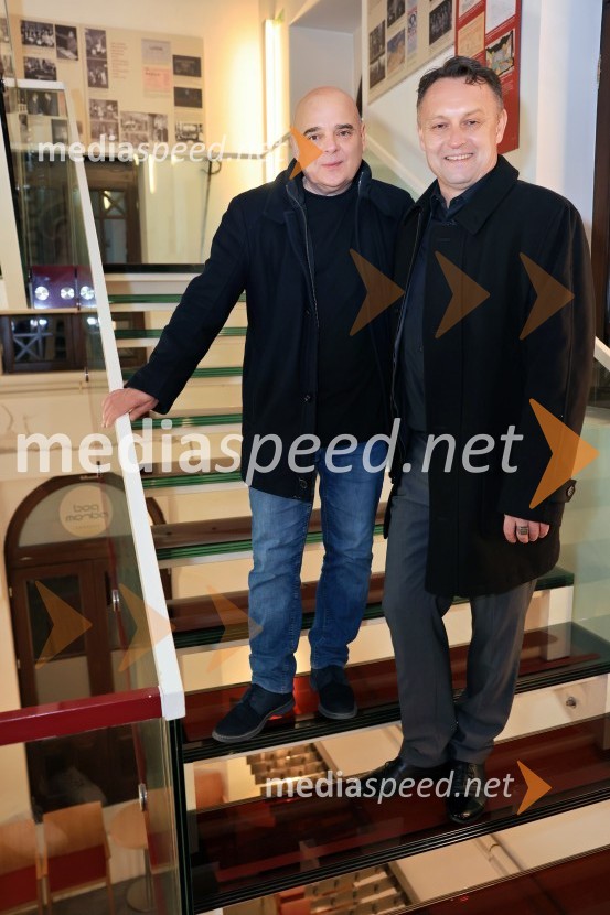  Branko  Rožman, avtor glasbe in korepetitor;  Peter Srpčič, direktor, Mestno gledališče PtujŽivljenje v teatru, premiera, Mestno gledališče Ptuj