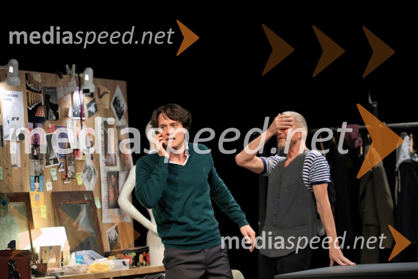  Domen Valič, igralec;  Borut  Veselko, igralecŽivljenje v teatru, premiera, Mestno gledališče Ptuj