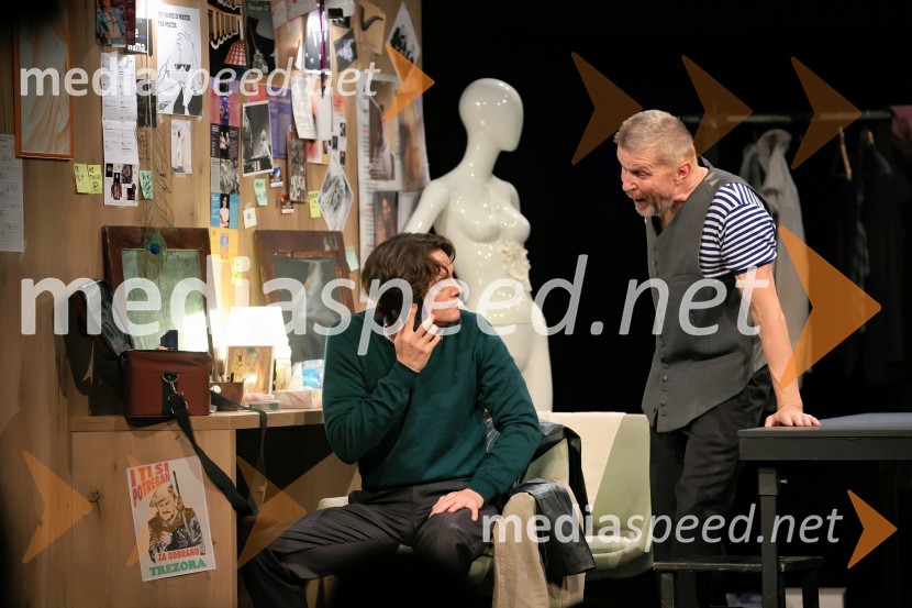  Domen Valič, igralec;  Borut  Veselko, igralecŽivljenje v teatru, premiera, Mestno gledališče Ptuj