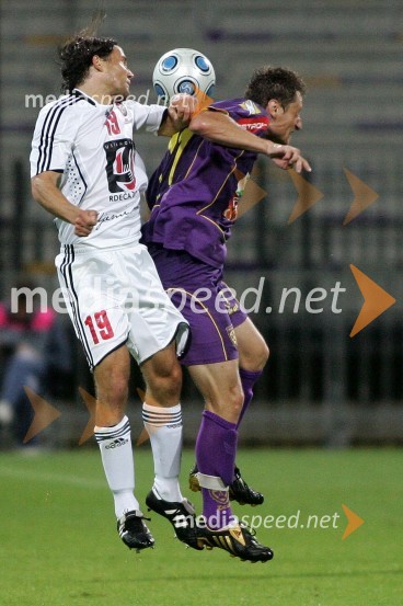 Amer Jukan, nogometaš NK Interblock in Dragan Jelič, nogometaš NK MariborNogometna tekma, Superpokal 2009, NK Maribor:NK Interblock