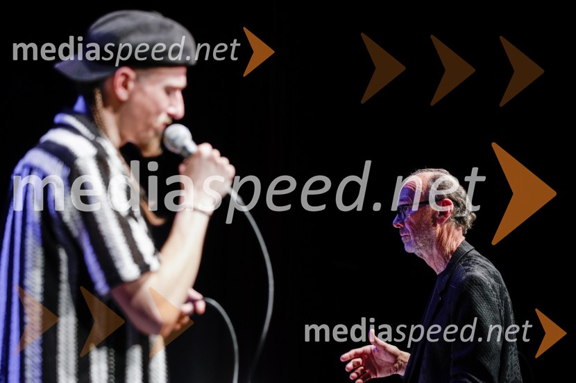  Žigan Krajnčan, igralec, plesalec, koreograf;  Lojze  Krajnčan, dirigent Big Banda RTV Slovenija Žigan Krajnčan navdušil z orkestrom Big Band RTV Slovenija