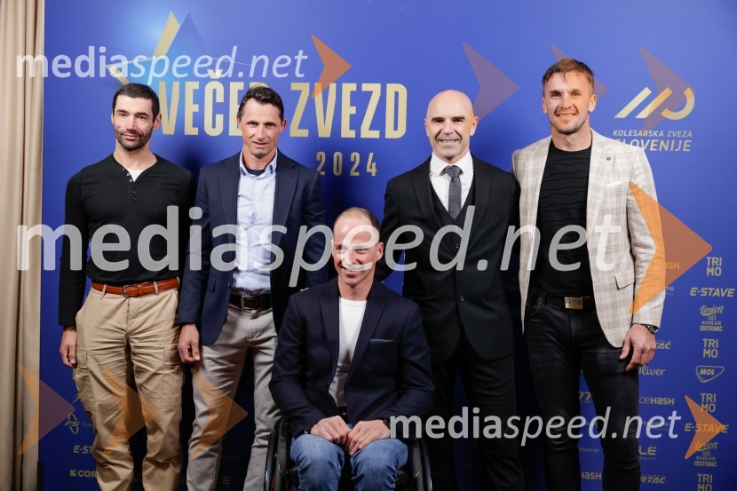  ... ;  ... ;  Anej Doplihar, slovenski paraolimpijec;  Pavel Marđonović, predsednik kolesarske zveze Slovenija;  ... Večer zvezd: Kolesar leta 2024 je Tadej Pogačar