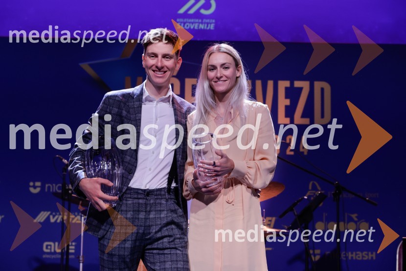  Tadej Pogačar, kolesar;  Urška Žigart, kolesarkaVečer zvezd: Kolesar leta 2024 je Tadej Pogačar