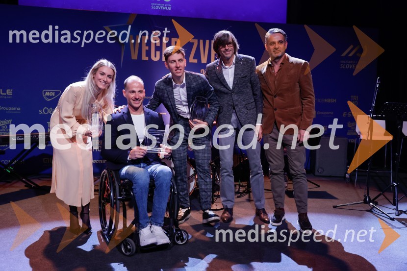  Urška Žigart, kolesarka;  Anej Doplihar, slovenski paraolimpijec;  Tadej Pogačar, kolesar;  ... ;  ... Večer zvezd: Kolesar leta 2024 je Tadej Pogačar