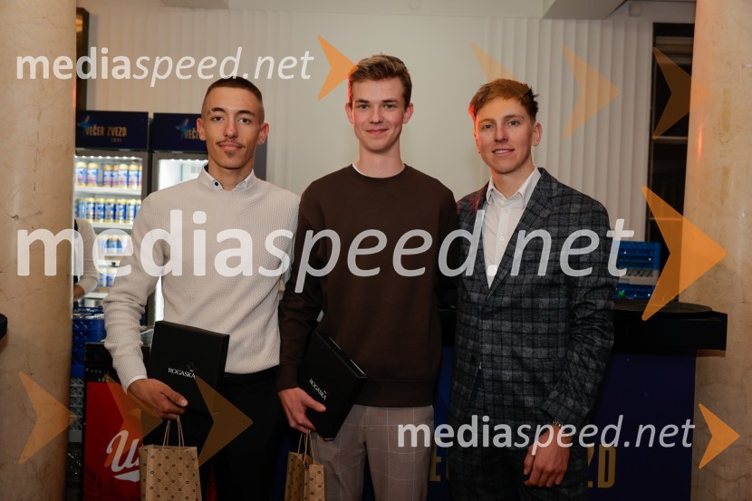  Nejc Peterlin, kolesar;  Jakob Omrzel, kolesar;  Tadej Pogačar, kolesarVečer zvezd: Kolesar leta 2024 je Tadej Pogačar