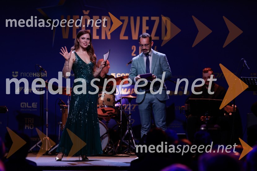  Flora Ema Lotrič, pevka;  Jože Robežnik,  televizijski voditeljVečer zvezd: Kolesar leta 2024 je Tadej Pogačar