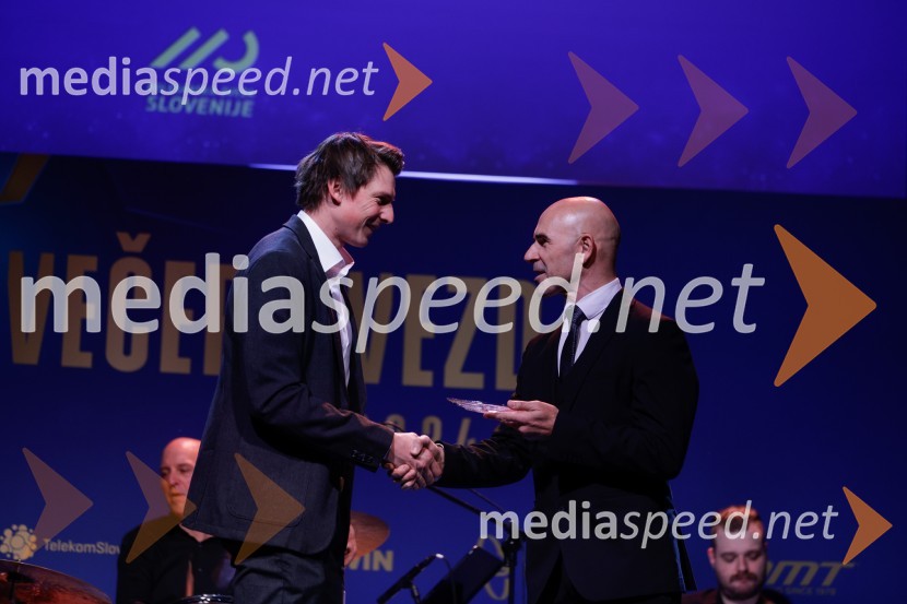  Jure Žabjek, gorski kolesar;  Pavel Marđonović, predsednik kolesarske zveze SlovenijaVečer zvezd: Kolesar leta 2024 je Tadej Pogačar