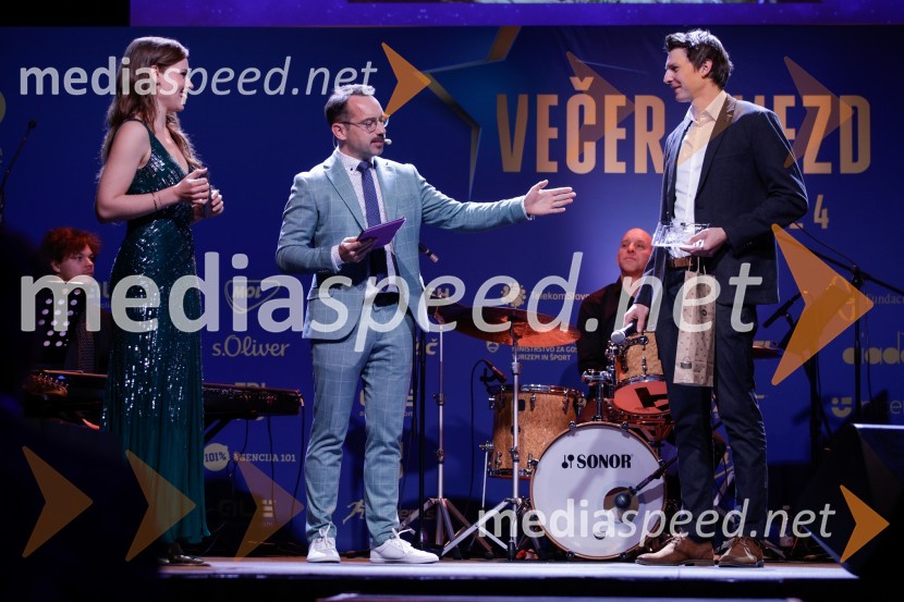  Flora Ema Lotrič, pevka;  Jože Robežnik,  televizijski voditelj;  Jure Žabjek, gorski kolesarVečer zvezd: Kolesar leta 2024 je Tadej Pogačar