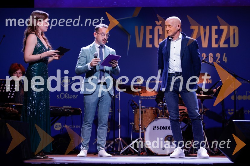  Flora Ema Lotrič, pevka;  Jože Robežnik,  televizijski voditelj;  Andrej Žavbi, kolesarVečer zvezd: Kolesar leta 2024 je Tadej Pogačar