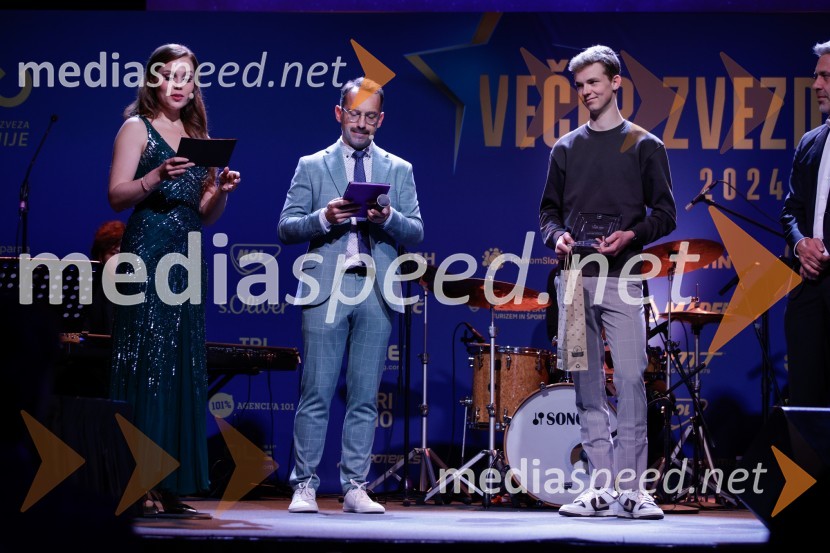  Flora Ema Lotrič, pevka;  Jože Robežnik,  televizijski voditelj;  Jakob Omrzel, kolesarVečer zvezd: Kolesar leta 2024 je Tadej Pogačar