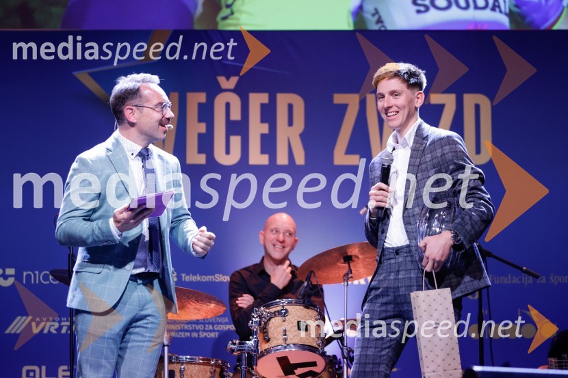  Jože Robežnik,  televizijski voditelj;  Tadej Pogačar, kolesarVečer zvezd: Kolesar leta 2024 je Tadej Pogačar