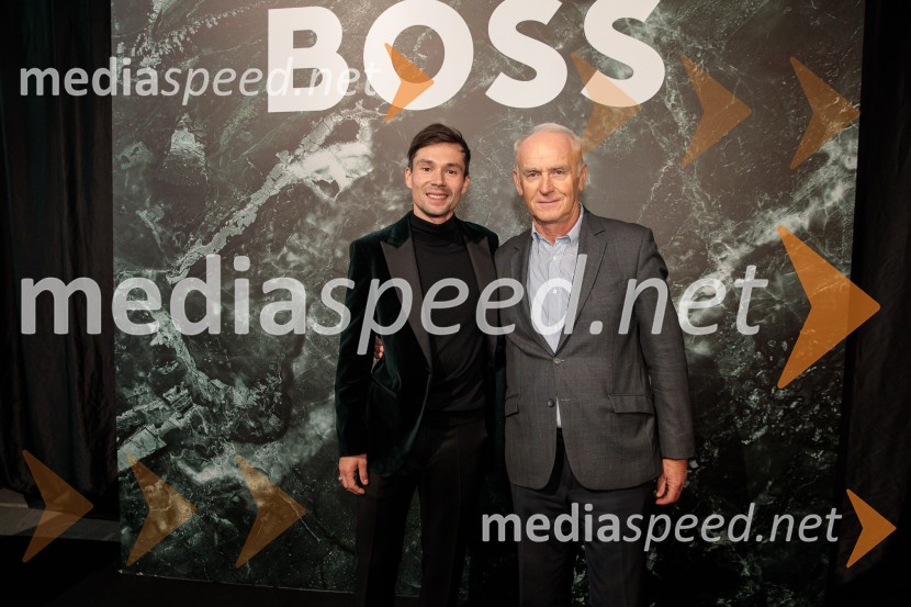  Primož Roglič, kolesar;  Jože  Mermal, predsednik upravnega odbora BTCOtvoritev prenovljene Boss trgovine v Emporiumu