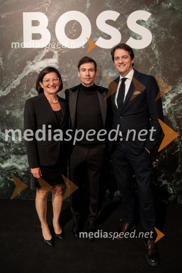  Jožica Brcar, generalna direktorica Magistrat International;  Primož Roglič, kolesar;  ... Otvoritev prenovljene Boss trgovine v Emporiumu