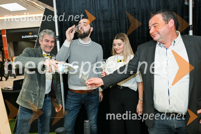  Robert Hafner, Vinarstvo Hafner;  Aleksander Rigo, Rigo Vino;  Maruša Mukenauer, Vina Mukenauer, Mariborska vinska kraljica 2023 - 2025;  Dušan  Mulec, Vinogradništvo MulecPubec v Citycentru Celje