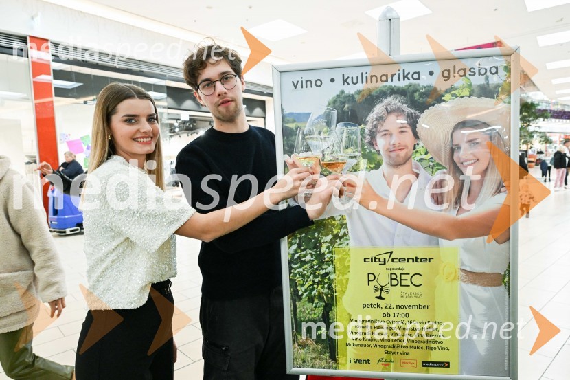  Maruša Mukenauer, Vino Mukenauer;  Nik Goropevšek, Vina HorvatPubec v Citycentru Celje
