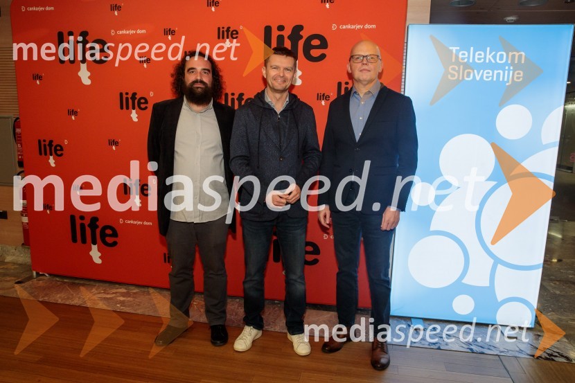   Jure Novak, generalni direktor, Cankarjev dom; mag. Boštjan Škufca Zaveršek, podpredsednik uprave, Telekom Slovenija;  Simon Popek, programski direktor, festival LIFFe35. LIFFe, zaključek festivala