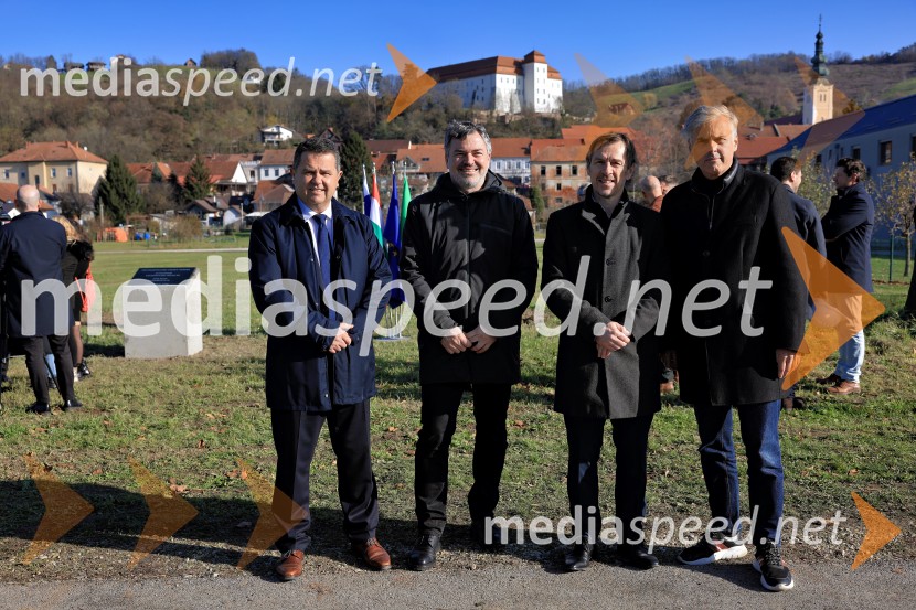  Janez Magyar, župan, Občina Lendava;  ... ;  ... ;  Črtomir Remec, direktor Stanovanjskega skladaTemeljni kamen za prihodnost, Lendava dobiva nova stanovanja