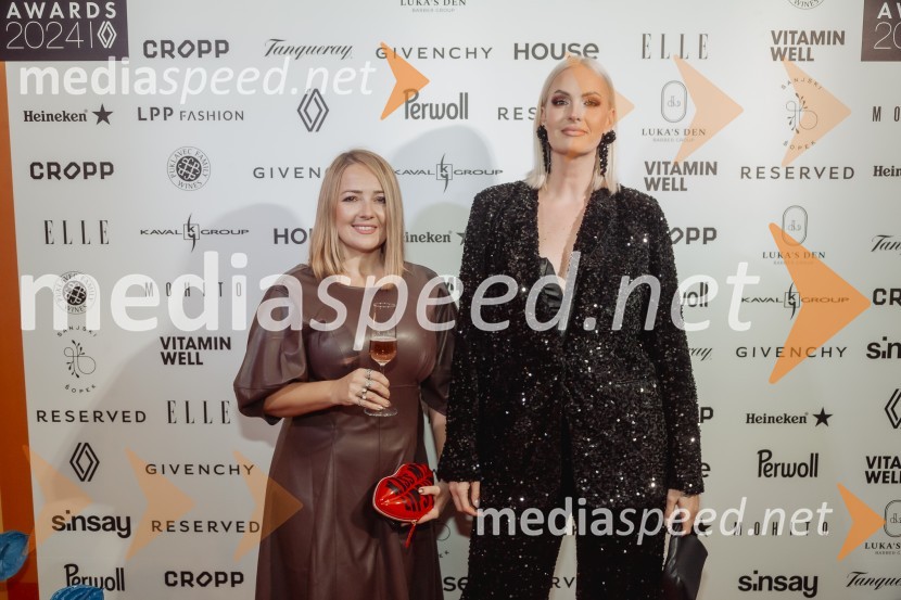  Katja Klavora, ustvarjalka digitalnih vsebin in PR;  Tjaša  Kokalj Jerala, manekenka, voditeljicaElle Style Awards 2024