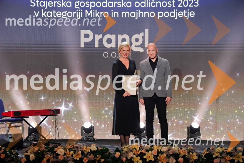  Helena S. Sambolec, direktorica Prangl Slovenija;  Primož Pinter, direktor, Primius gradnje d.o.o.Štajerska gospodarska odličnost 2024