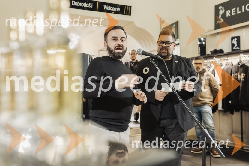  Damien Flynn, mbasador znamke, Nicolai Parfumeur Createur;  Nejc Simšič, novinarVečer gurmanskih dišav z Nicolai Parfumeur Createur v Ikona Ljubljana