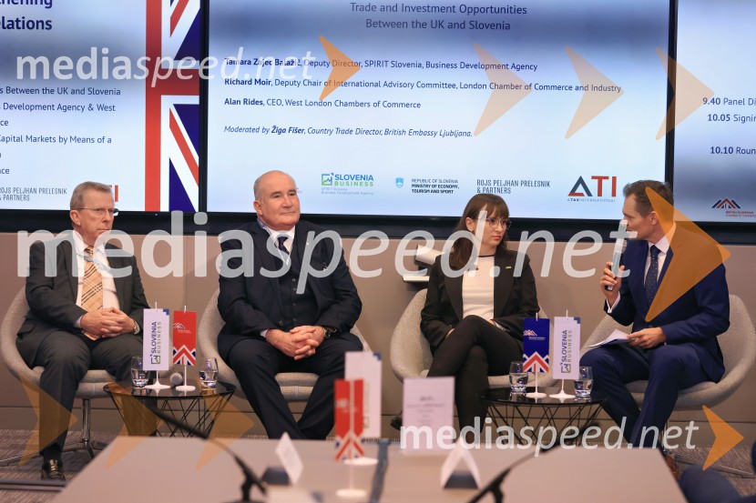  Alan Rides, CEO, West London Chambers  of Commerce;  Richard Moir, London Chambers of Commerce and Industry;  Tamara Zajec Balažič, namestnica direktorja, SPIRIT Slovenija;  Žiga FIšer, Britansko-slovenska gospodarska zbornicaPoslovna konferenca BSCC na londonski borzi
