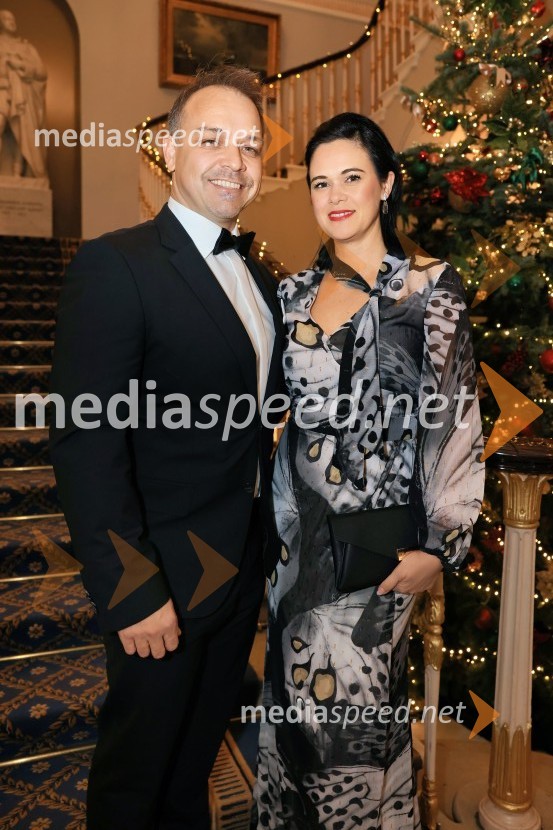 dr. Peter Baloh, direktor in ustanovitelj, Thriverse;  Tatjana Baloh Leban, ThriverseChristmas Gala 2024, dogodek Britansko - slovenske gospodarske zbornice