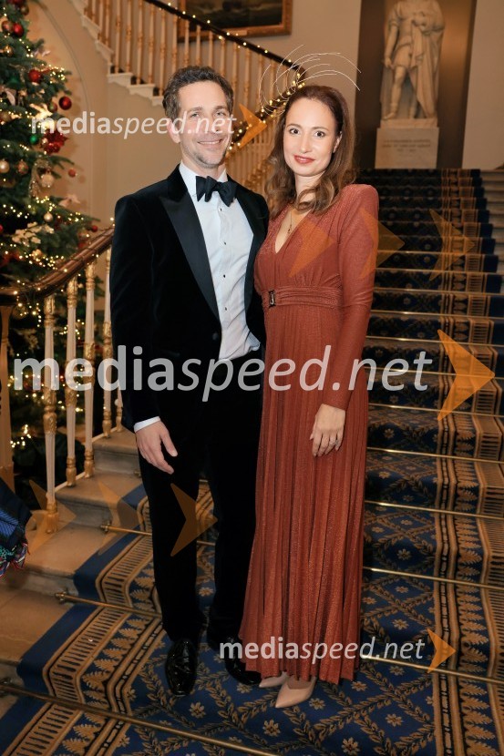  Miha Žerko, predsednik uprave, SRC;  Sara Ana ŽerkoChristmas Gala 2024, dogodek Britansko - slovenske gospodarske zbornice