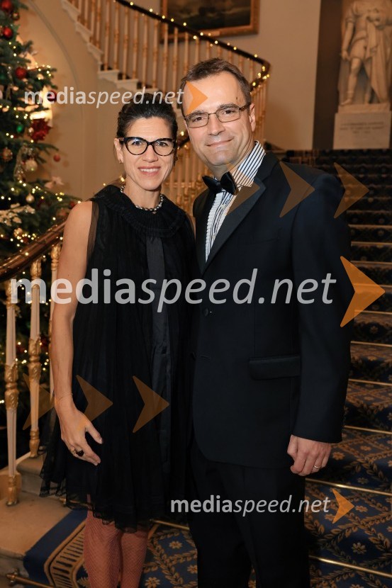  Nevin  Bayoumi Stefanović;  Miloš Stefanovič, City bankChristmas Gala 2024, dogodek Britansko - slovenske gospodarske zbornice