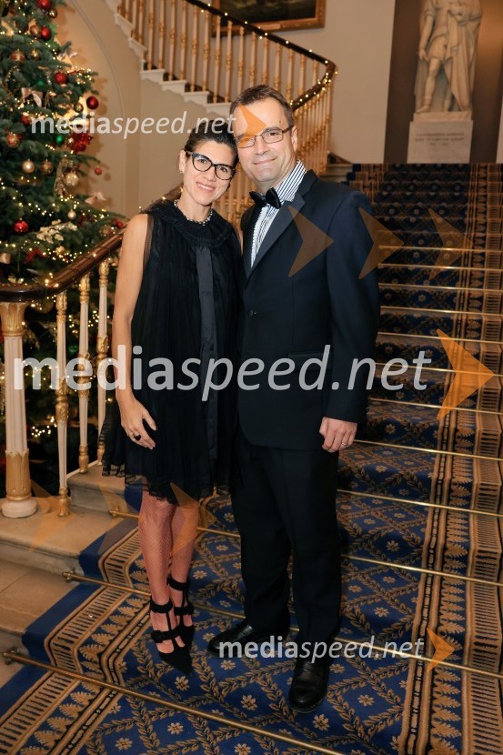  Nevin  Bayoumi Stefanović;  Miloš Stefanovič, City bankChristmas Gala 2024, dogodek Britansko - slovenske gospodarske zbornice