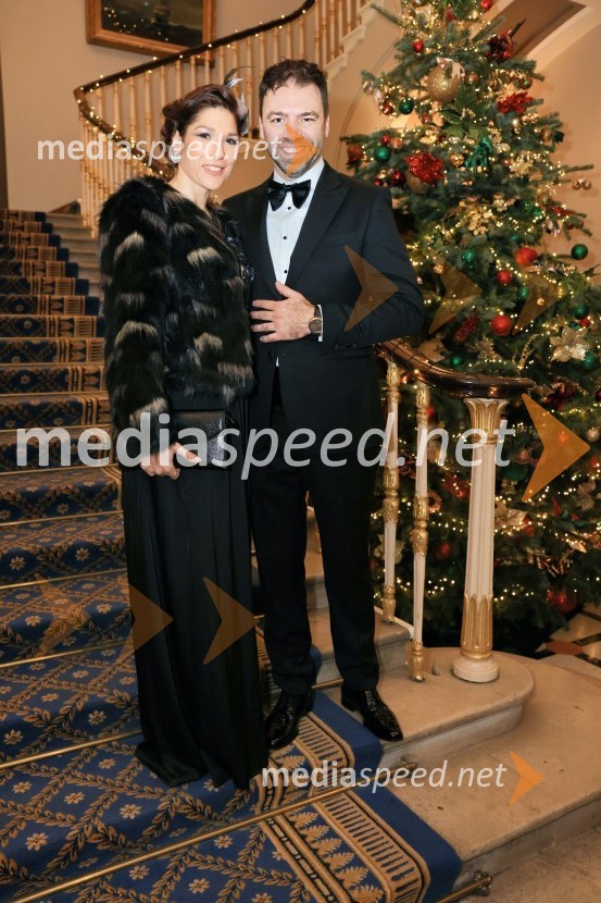  Kaja Kopitar;  Borut Čeh, soustanovitelj in izvršni direktor, Labena d.o.o.Christmas Gala 2024, dogodek Britansko - slovenske gospodarske zbornice