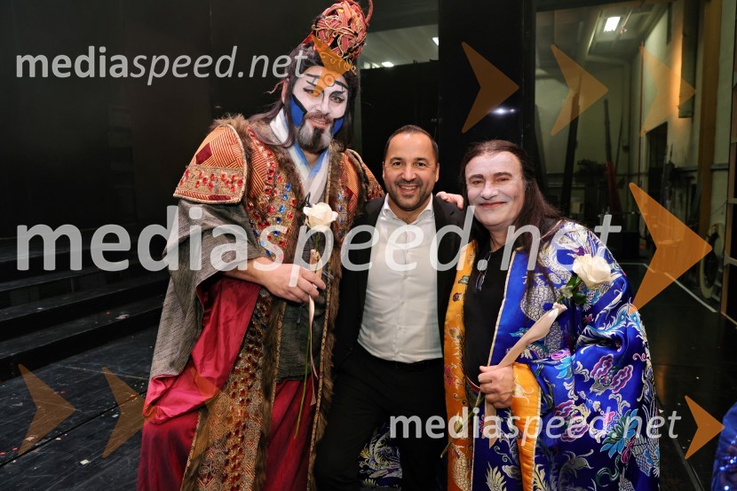  Jaki Jurgec, operni solist;  Tim Ribič, SNG Maribor;  Dušan Topolovec, operni pevecTurandot, opera na odru Slovenskega narodnega gledališča Maribor