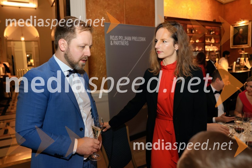  Borut Čeh, soustanovitelj in izvršni direktor, Labena d.o.o.;  Bojana Selinšek, Genomics EnglandChristmas Gala 2024, dogodek Britansko - slovenske gospodarske zbornice