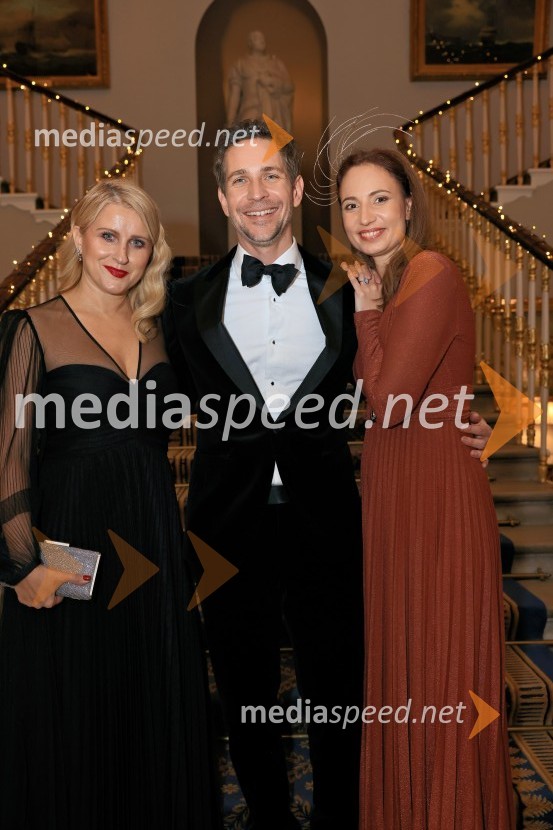  ... ;  Miha Žerko, predsednik uprave, SRC;  Sara Ana ŽerkoChristmas Gala 2024, dogodek Britansko - slovenske gospodarske zbornice