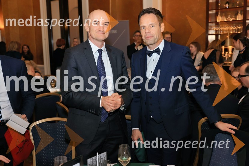 David Benedek, član uprave, Sava Re;  Robert Prelesnik, partner, odvetniška pisarna Rojs, Peljhan, Prelesnik & partnerjiChristmas Gala 2024, dogodek Britansko - slovenske gospodarske zbornice