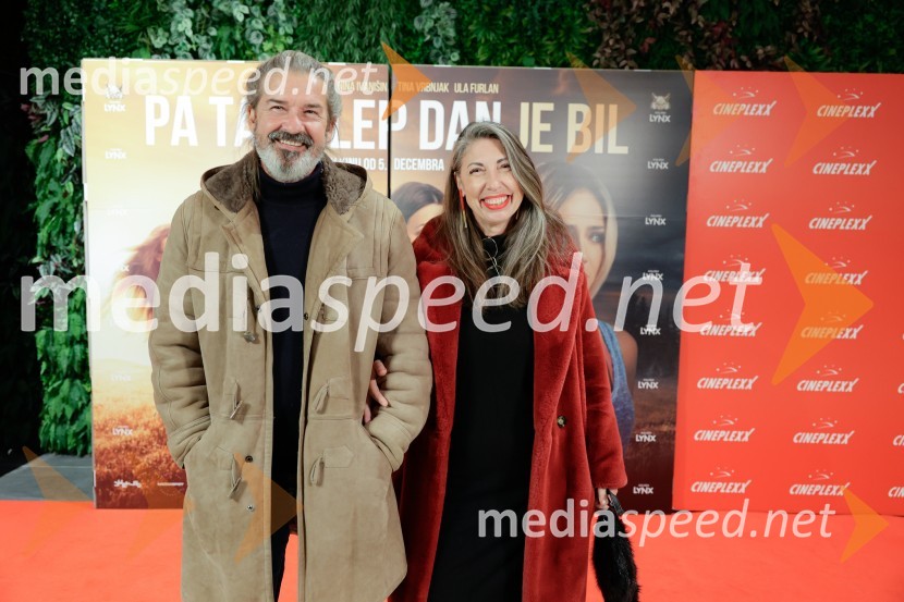  Aleš Pirec, prokurist, PIRANA d.o.o.;  Melinda Rebrek, izvršna producentka LJFWPa tako lep dan je bil, premiera slovenskega filma v Cineplexx Ljubljana