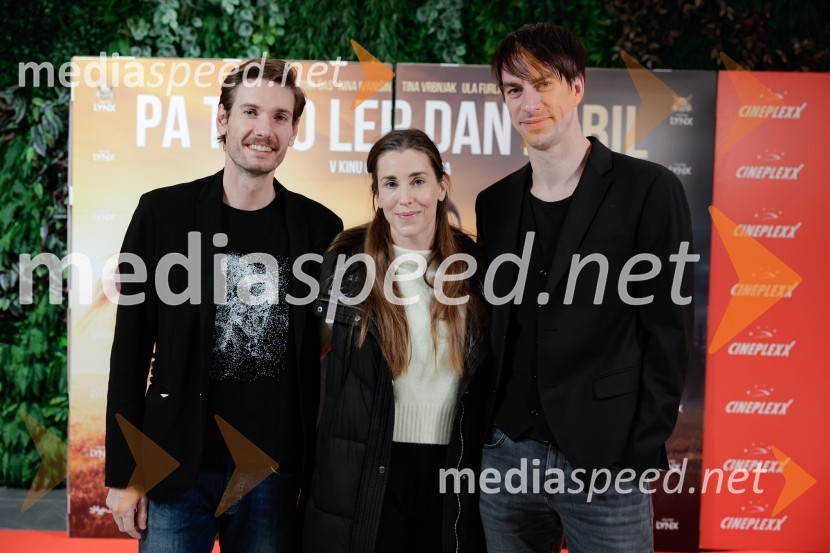  Robert Korošec, igralec;  Nina Rakovec, igralka, pevka;  Jure Henigman, igralecPa tako lep dan je bil, premiera slovenskega filma v Cineplexx Ljubljana