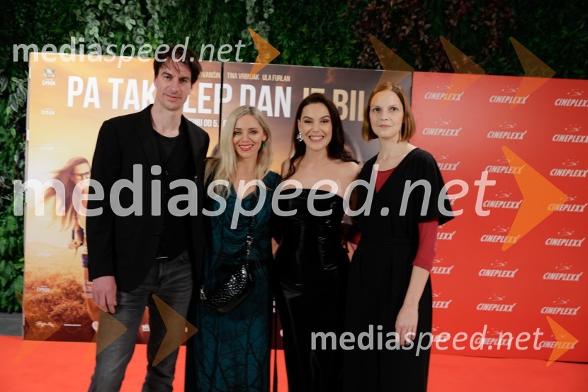  Jure Henigman, igralec;  Ula  Furlan, igralka, voditeljica;  Katarina Čas, igralka;  Barbara Ribnikar, igralkaPa tako lep dan je bil, premiera slovenskega filma v Cineplexx Ljubljana