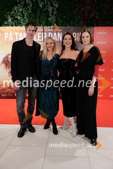  Barbara Ribnikar, igralka;  Jure Henigman, igralec;  Katarina Čas, igralka;  Ula  Furlan, igralka, voditeljicaPa tako lep dan je bil, premiera slovenskega filma v Cineplexx Ljubljana