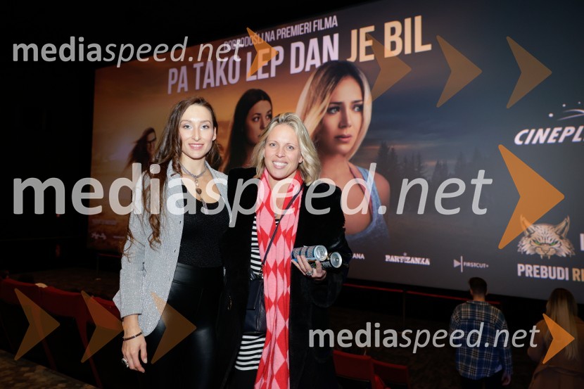  Gaja Višnar, igralka;  Manja Stević, voditeljica, Jutro na PlanetuPa tako lep dan je bil, premiera slovenskega filma v Cineplexx Ljubljana
