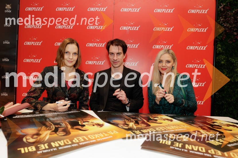  Barbara Ribnikar, igralka;  Jure Henigman, igralec;  Katarina Čas, igralkaPa tako lep dan je bil, premiera slovenskega filma v Cineplexx Ljubljana