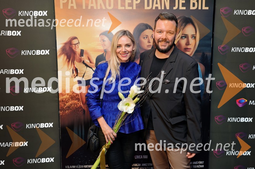  Katarina Čas, igralka;  Denis Bende Živčec, novinar, VečerPremiera filma Pa tako lep dan je bil s Katarino Čas v Mariboxu