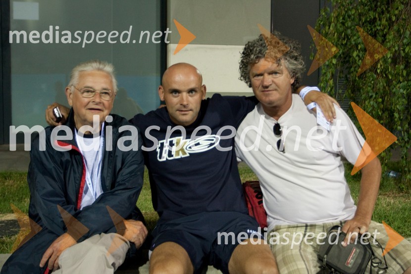 Fredi Reicher, teniška legenda, Marko Tkalec, trener in Neco Nikolić, Tenis klub NispoSlovenia open 2009, teniški turnir