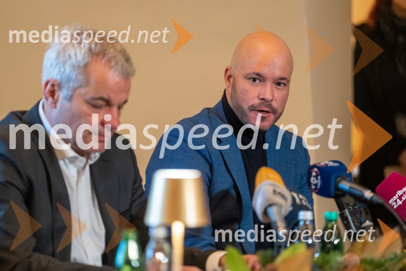  Aleksander Saša Arsenovič, župan, Mestna občina Maribor;  Matevž Frangež, državni sekretarNovinarska konferenca s predstavitvijo prenovljene Hiše Najstarejše trte