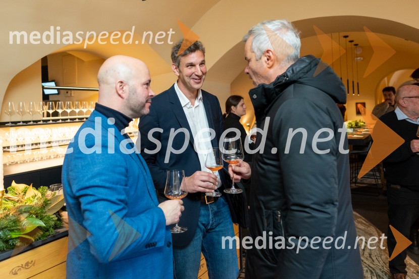  Matevž Frangež, državni sekretar;  Stojan Skalicky, Arhisol, d.o.o.;  Aleksander Saša Arsenovič, župan, Mestna občina MariborNovinarska konferenca s predstavitvijo prenovljene Hiše Najstarejše trte